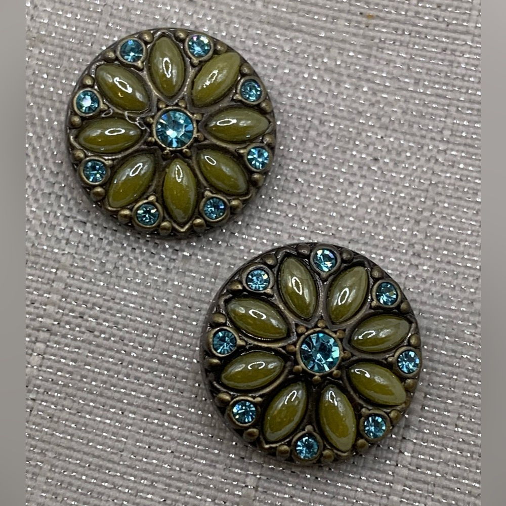 💗Flowers - Matching Bronze Ginger Snaps & Co. Snap Button Charms - Set of 2